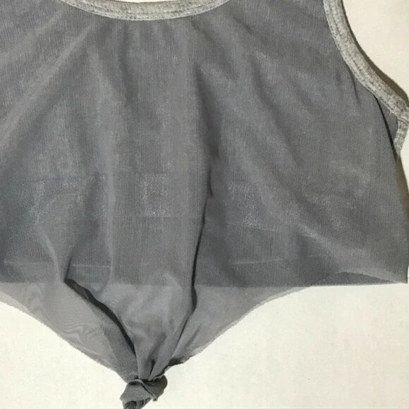 Splendid Grey Gray Mesh Ribbed Sports Bra - Picture 2 of 3